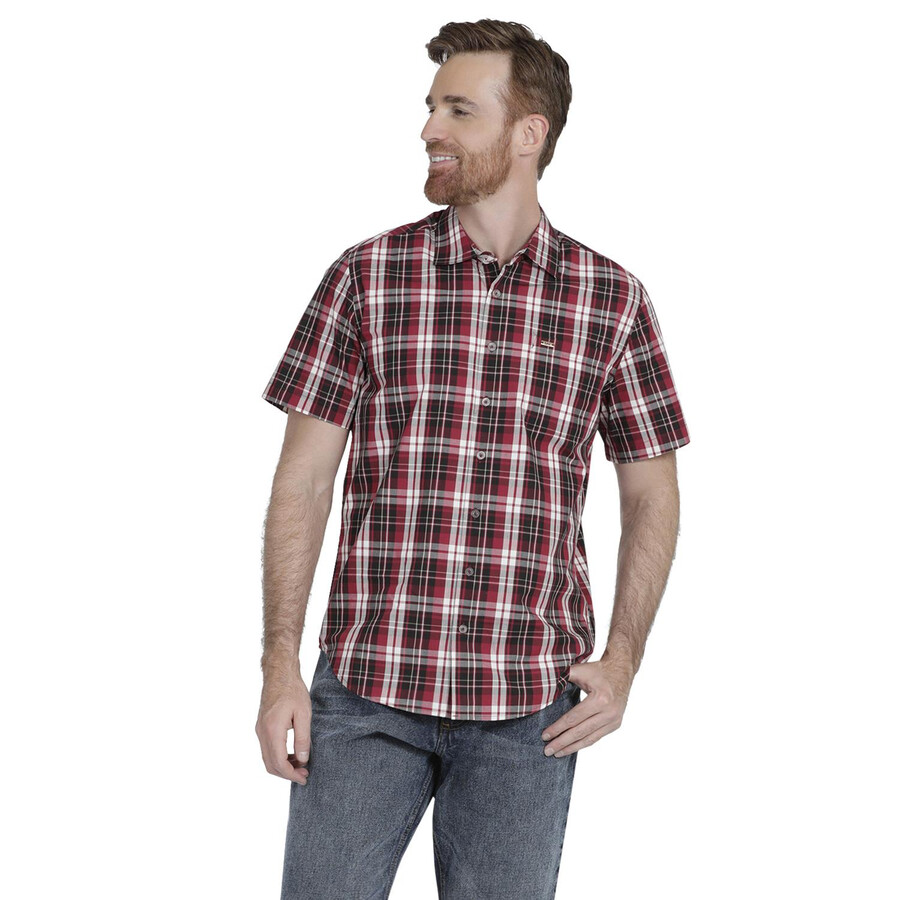 camisa informal de manga corta de corte entallado para hombre lee 360