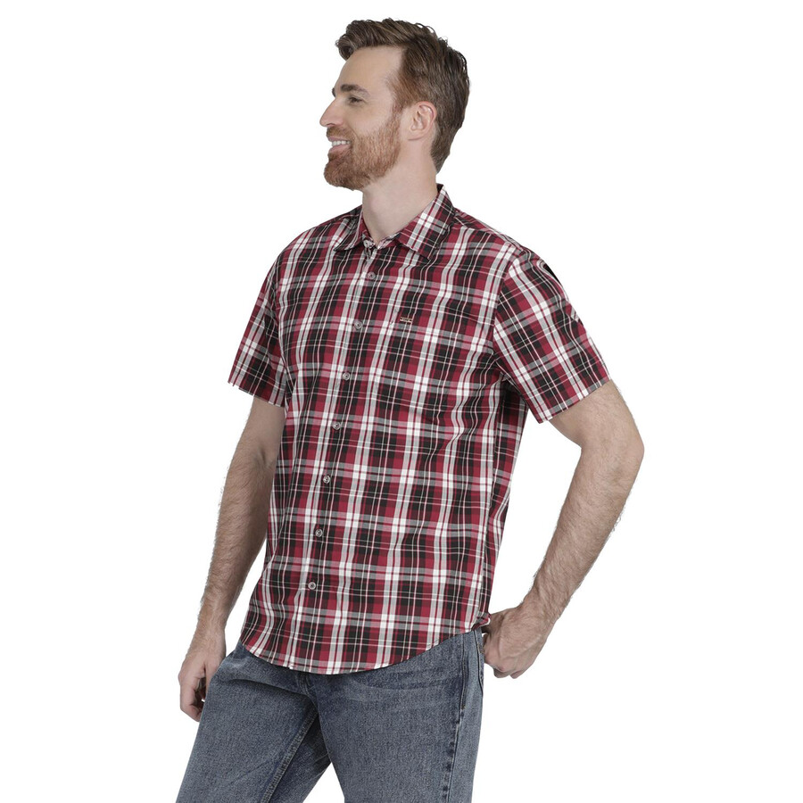 camisa informal de manga corta de corte entallado para hombre lee 360
