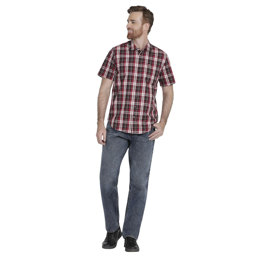 camisa informal de manga corta de corte entallado para hombre lee 360