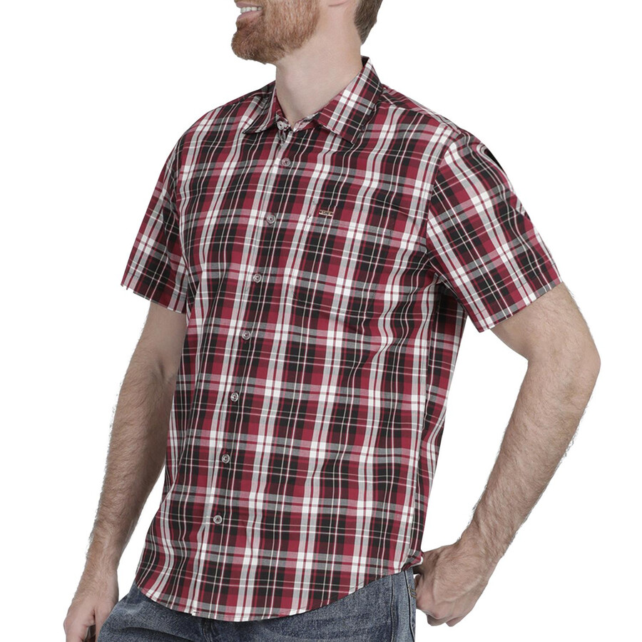 camisa informal de manga corta de corte entallado para hombre lee 360